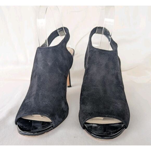 Cole Haan Grand OS Nene Slingback Peep Toe Heel Black Suede Womens Size 8 B - Picture 3 of 9